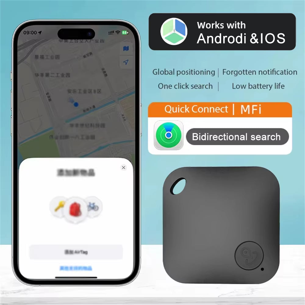 Smart Bluetooth GPS Tracker Tag with Anti-Lost Reminder Android IOS App Compatible Car Key Pet Finder Rated Locator
